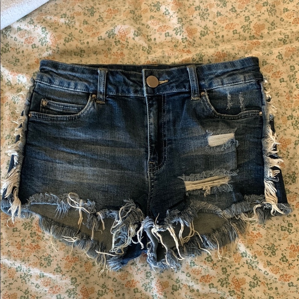 Distressed Denim Shorts